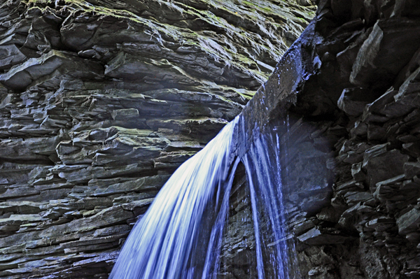 Looking up to the top of?Cavern Cascade